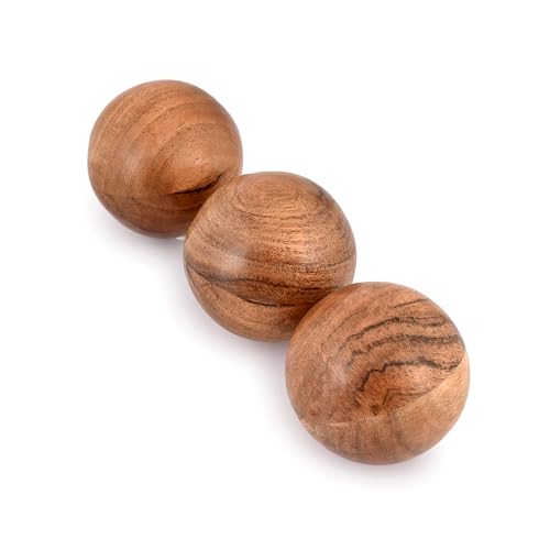 NIRMAN Decorative Acacia Wood Round Balls Set of 3 for Christmas Decorative Bowls Table Centerpiece | Coffee Table and Hou...