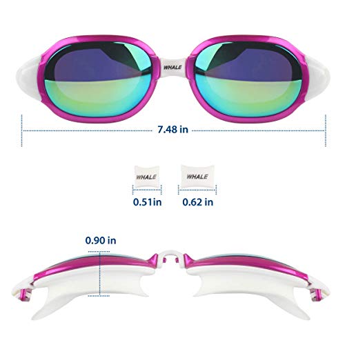 Firesara Swim Goggles, No Leaking Large Frame Wide View Pool for Women Men