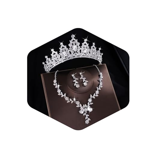 Kamirola Tiaras and Crowns for Women,Tiaras Earrings Necklace, Crystal Bridal Jewelry Set, Costume Party Halloween Prom Pa...