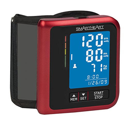 SmartHeart Blood Pressure Monitor | D-Ring Wrist Cuff | Advanced Inflation Technology | Rechargeable | 2-Person Memory
