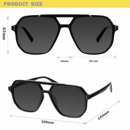 mosanana Oversized Aviator Sunglasses for Women and Men with Polarized Lens MS52243