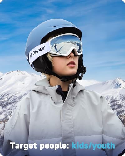 findway Kids Ski Goggles, Kids Snow Snowboard Goggles for Boys Girls Youth OTG
