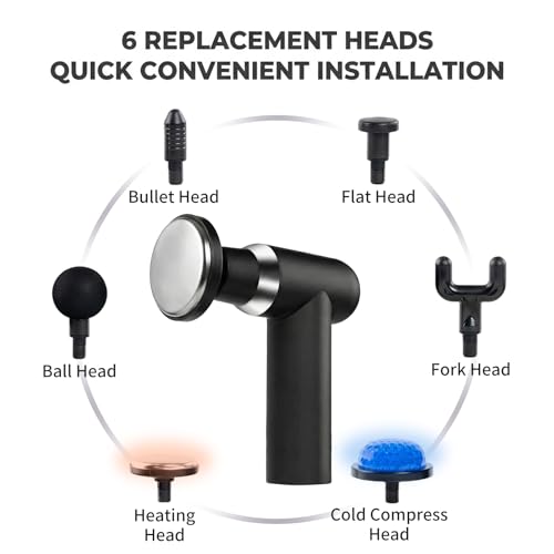 Hetorosu Hot and Cold Massage Gun - Detachable Extended Handle Massage Gun,Deep Tissue Massage Gun, Used for Relieving Pai...