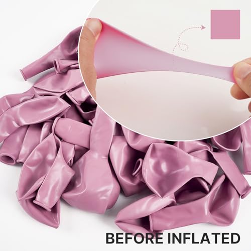 PartyWoo Mauve Balloons 100pcs Different Sizes of 18 12 10 5 Inch Dusty Pink Rose Boho Netural Balloon Arch Kit Garland fo...