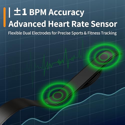 C009Pro Heart Rate Monitor Chest Strap with BLE 5.1& ANT+,HR Monitor Chest Sensor,Up to 400H Battery Life,Sitable for Runn...