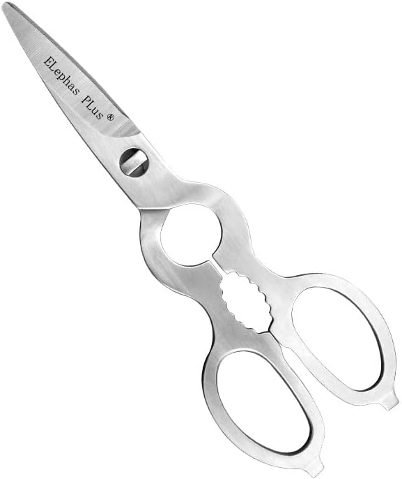 Kitchen Shears Heavy Duty Kitchen Scissors,All Purpose Come Apart Blade Made with All Stainless Steel, Food Scissors for Meat/Vegetables/BBQ/Fish/Spices/Herbs, Silvery