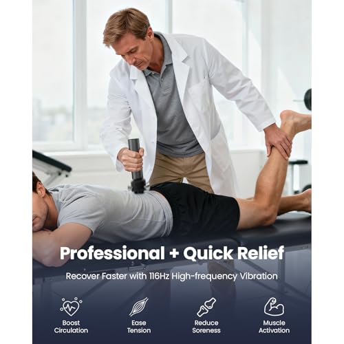 BOB AND BRAD VibeFlow Vibration Massager (Not Percussion), FSA-HSA Eligible, 116Hz Deep Tissue Therapy Massage Gun for Sen...