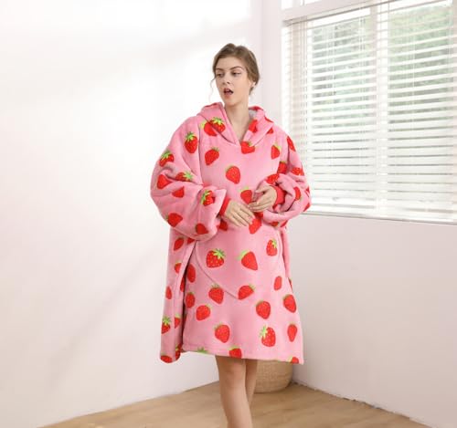 Dietersler Wearable Blanket Hoodie, Women Oversized Fluffy Hoodies Blanket,Warm Cozy Sherpa Sweatshirt Gift,One Size for All