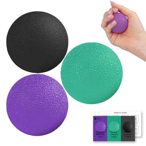 Ortarco 3 Pack Stress Balls for Adults, Hand Strengthening Devices Exercise Balls Physical Therapy Ball, Squeeze Balls for...