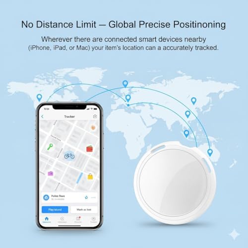 No Subscription GPS Tracker for Vehicles Work with Find My (iOS Only) Real Time Global No Monthly Fee Mini Hidden Car Trac...
