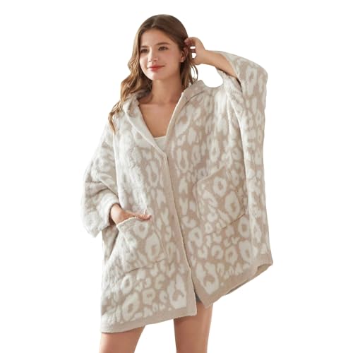 WDCOZY Wearable Blanket Hoodie Poncho Throw Comfy Soft Warm Cape Shawl Cozy Cloak Wrap Hooded with Sleeves For Women Adults