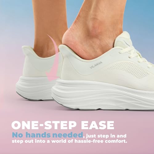 Vilanva Women's Walking Shoes Cushion Comfortable Running Tennis Shoes Non-Slip Workout Gym Athletic Breathable Fashion Sn...