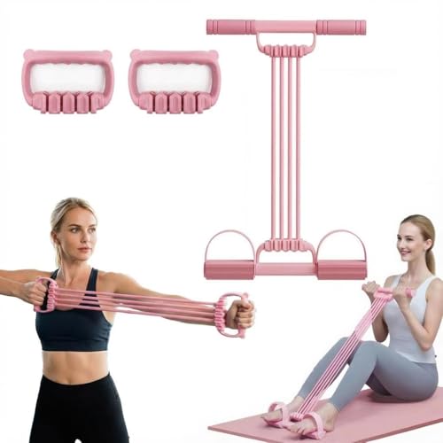 2025 Upgraded Adjustable Pedal Resistance Band, 8-Tube Multifunction Tension Rope, Natural Latex sit-up Trainer Resistance...