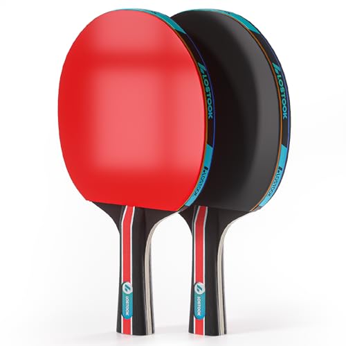 Lostook Professional Ping Pong Paddles Set of 2/4 with Portable Oxford Cloth Ping Pong Case and 3 Star Balls, Table Tennis...