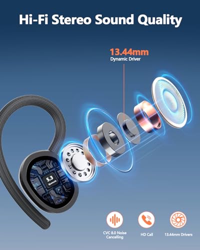 Ear Buds Wireless Bluetooth Earbuds Sport 2026 New Bluetooth 5.3 Headphones with LED Display 128H Playtime Powerful Bass O...