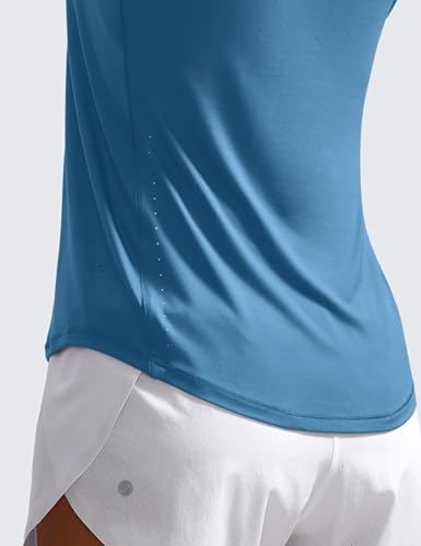 CRZ YOGA Lightweight Workout Tank Tops for Women - Athletic Running Sleeveless Shirts Racerback High Neck T-Shirt