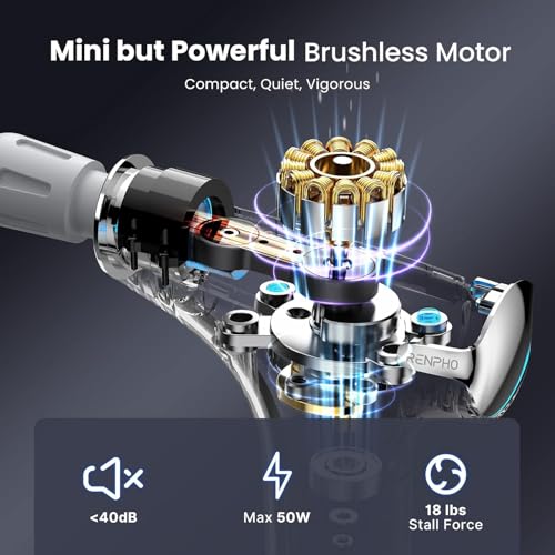 RENPHO Portable Mini Massage Gun with Heat, Valentine's Day Gifts, Handheld Percussion Neck Massager, Compact and Travel-F...