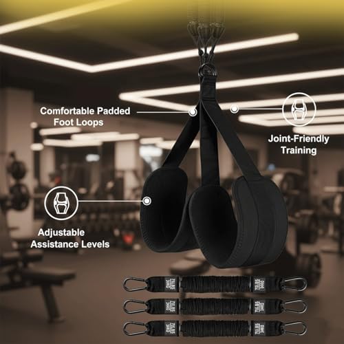 Pull Up Assistance Bands – Heavy Duty Adjustable Pull Up Assist Bands with Foot & Knee Support for Pull Up Bar, Pull Up Re...