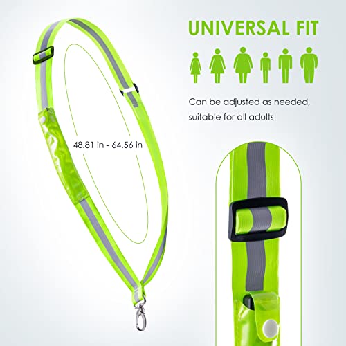 Todoxi LED Belt Reflective Sash for Walking at Night, High Visibility Adjustable Night Running Safety Gear Rechargeable LE...