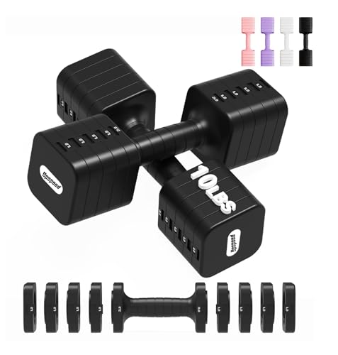 16LBS/20LBS Dumbbells Sets Adjustable Dumbbell Set Hand Weights for Women Men Free Weights Dumbbells Set Exercise Fitness ...