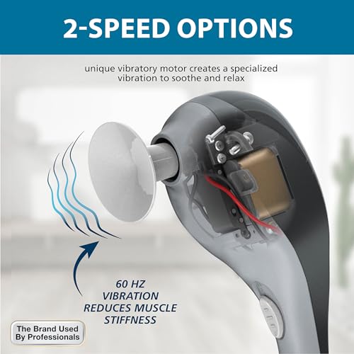 Wahl Soothing Vibration Corded Massager with 4 Attachment Heads, 2 Speed Massage Tool for Pressure & Pain Relief on The Fa...