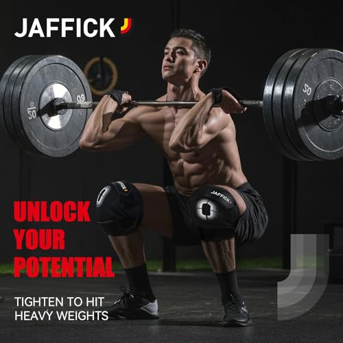 Jaffick Knee Sleeves (1 Pair),Double Layer Compression Knee Braces for Suitable for Squats, Weightlifting, Powerlifting, G...