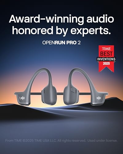 SHOKZ New OpenRun Pro 2- Bone Conduction Headphones, Open-Ear Bluetooth Wireless Sport Earphones for Running, Workouts - S...