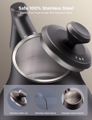 Govee Smart Electric Kettle, WiFi Variable Temperature Gooseneck Pour Over Kettle and Tea Kettle, Alexa Control, 1200W Qui...