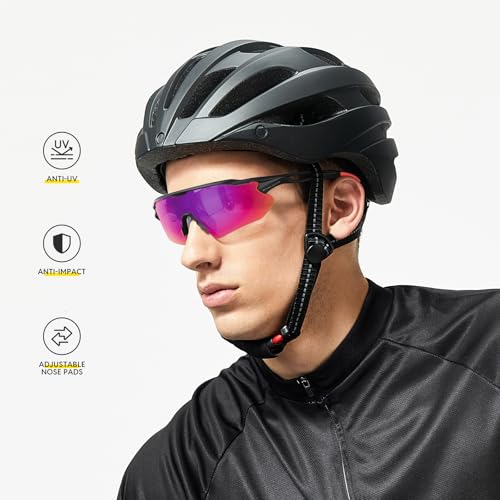 Cycling Glasses, TR90 Unbreakable Frame Polarized Anti-UV400 Sports Sunglasses