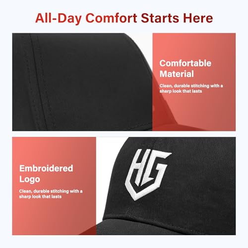 Unisex Adjustable Baseball Cap in Black - Soft Lightweight Fabric, Great for Running, Hiking, Outdoor Adventures or Daily Use