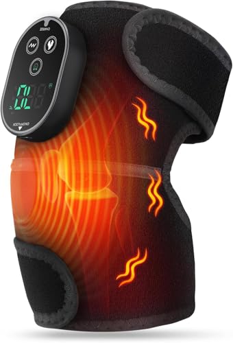 Cordless Knee Massager with Heat, Heating Pad for Knee Shoulder Elbow, Heated Knee Brace for Arthritis, Knee Heating Pad W...