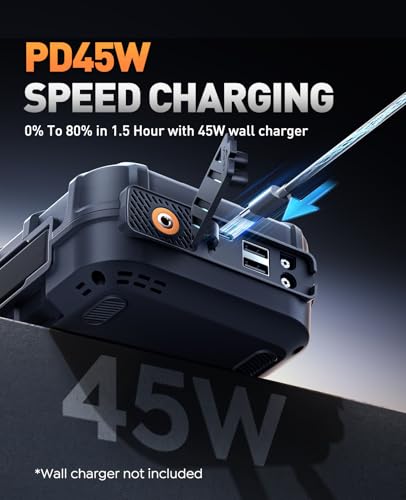 Portable 10-in-1 Car Battery Jump Starter with Air Compressor 8000A 160PSI 45W Charger, Jump Starter Jump Box (All Gas 14L...