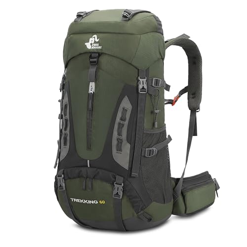 Bseash 60L Hiking Camping Backpack with Rain Cover, Waterproof Large Capacity Outdoor Sport Travel Daypack Climbing Tourin...