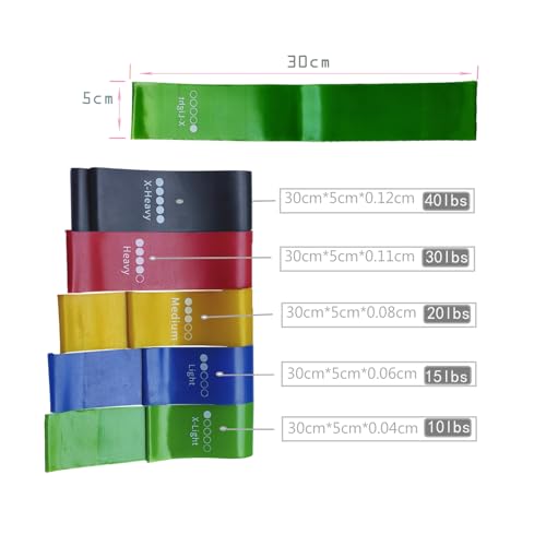 Resistance Bands for Working Out,Resistance Loop Exercise Bands for Physical Therapy, Yoga Starter Set of Stretch Bands fo...