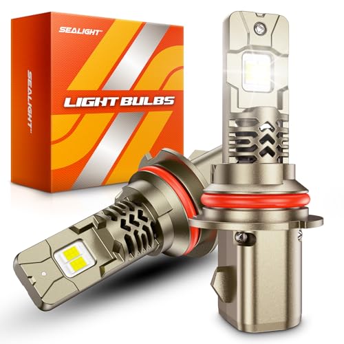 SEALIGHT 9004/HB1 LED Bulbs Hi/Low Beam, 50000LM 900% Super Brighter, 1:1 Halogen Size, 6500K Cool White, 60000Hrs Long Se...