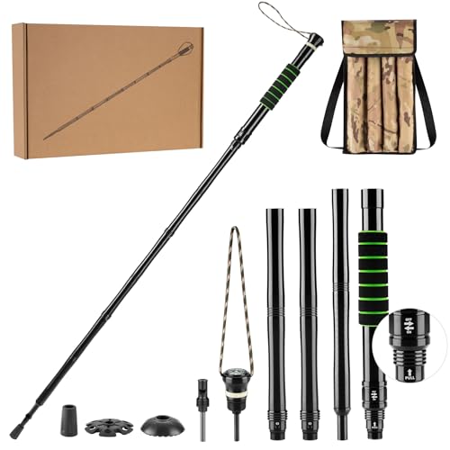 Waisul Tactical Survival Hiking Stick - Retractable Walking Staff with Multitool | Shock Absorption, Unique Twist-Lock & Q...