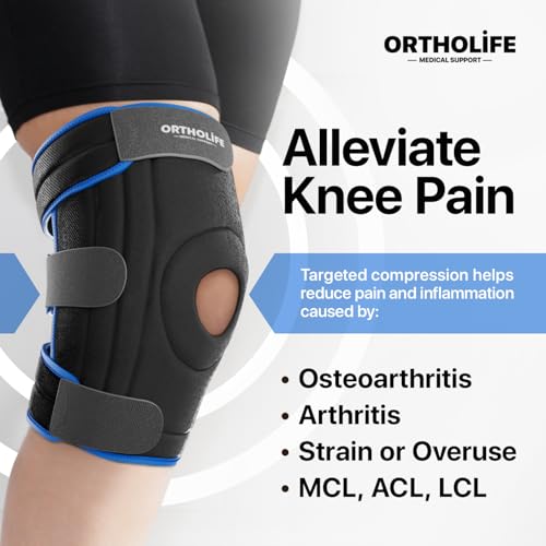 ORTHOLIFE Knee Brace for Women and Men – Knee Compression Sleeve for Meniscus Tear, ACL, Arthritis Pain Relief, Patella Pa...