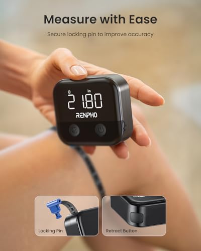 RENPHO Smart Scale for Body Weight, RENPHO Smart Body Measuring Tape, Rechargeable Tape Measure with LED Display