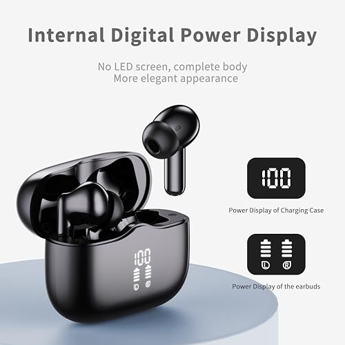 Wireless Earbuds, Bluetooth 5.4 Headphones in Ear with 4 ENC Noise Cancelling Mic, New Wireless Earphones HiFi Stereo Deep...
