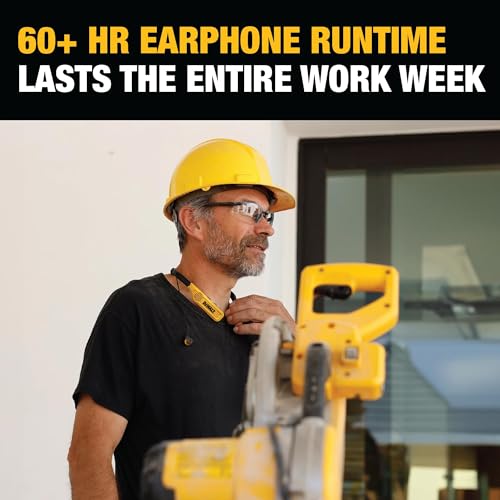 DEWALT Heavy Duty 2-in-1 Neckband Bluetooth Headphones w/Built-in Speakers, Jobsite Wearable Speaker & Around Neck Headpho...