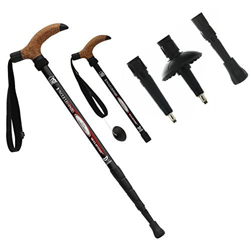 Aluminum Alloy Quick Lock Trekking Pole Anti-Shock Walking Stick Adjustable Cane Crutch for Mountains Trekking Hiking,Ultr...