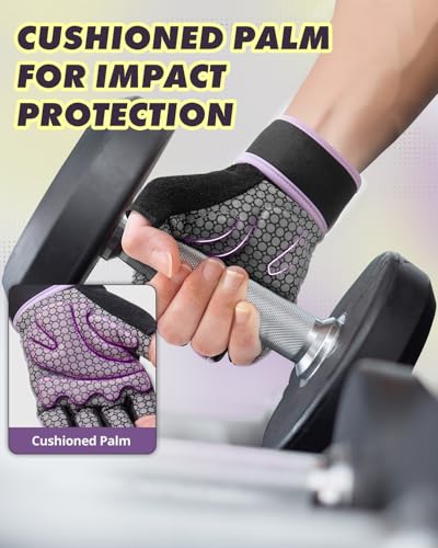 Trideer Weight Lifting Gloves for Women Men with Wrist Support, Workout Gloves Women Full Palm Protection for Gym Trainin...