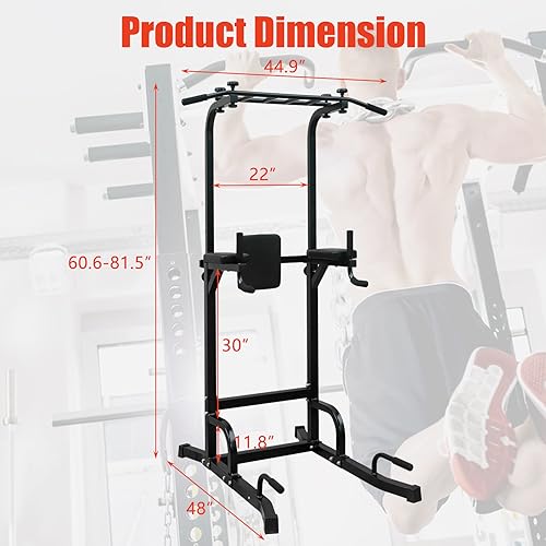 LSKSSNG Power Tower Dip Station Pull Up Bar for Home Office Gym, Multi-Function Workout Dip Station Power Tower for Full B...