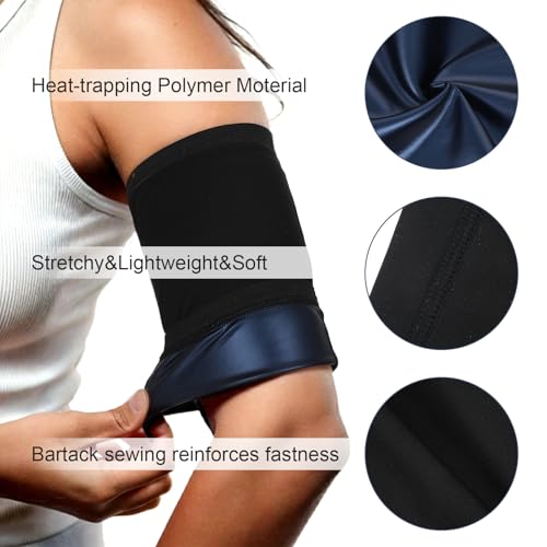 KFHENSOMR Arm Trimmers 2Pcs Women Arm Bands Workout Compression Sleeve Arms Fat Reducer Bands Sauna Sweat Arms Shaper Band...
