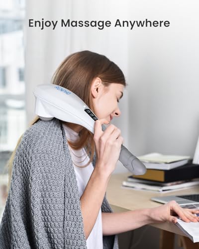 RENPHO Rechargeable Handheld Back Massager, Cordless Electric Neck Massage Tool for Shoulder, Foot, Leg, Calf, Christmas B...