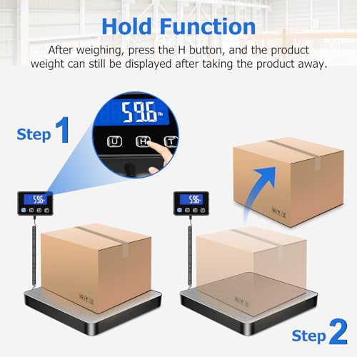 KUAIVO Shipping Scale, 440lb/0.35oz High Accurate Digital Postal Scale with Hold/Tare Function, Shipping Scale for Small B...