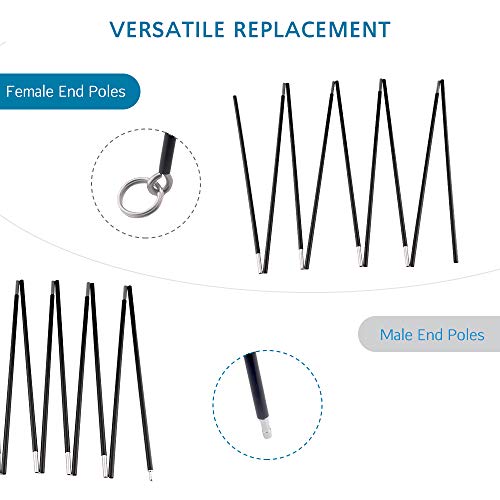 BRILLIANCE4U Aluminum Tent Poles Replacement, Fits Both Female and Male Ends, Lightweight Tent Pole Repair Kit, 7001 Alumi...