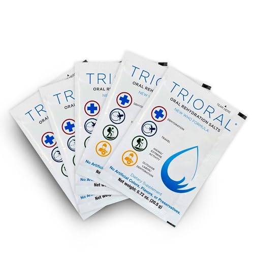 TRIORAL Rehydration Electrolyte Powder – Oral Rehydration Salts for Dehydration – Supports Hydration during Workouts, Flui...