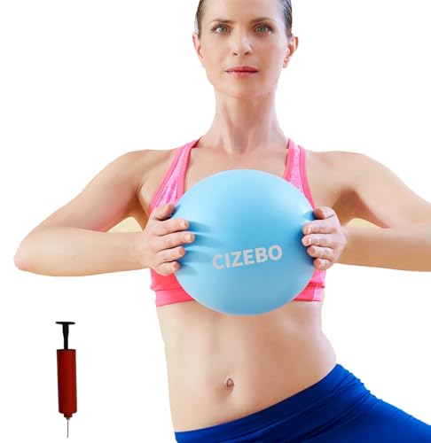 CIZEBO Pilates Ball 8 inch, Small Exercise Ball for Between Knees with Needle Pump for Core Workout & Physical Therapy Yog...