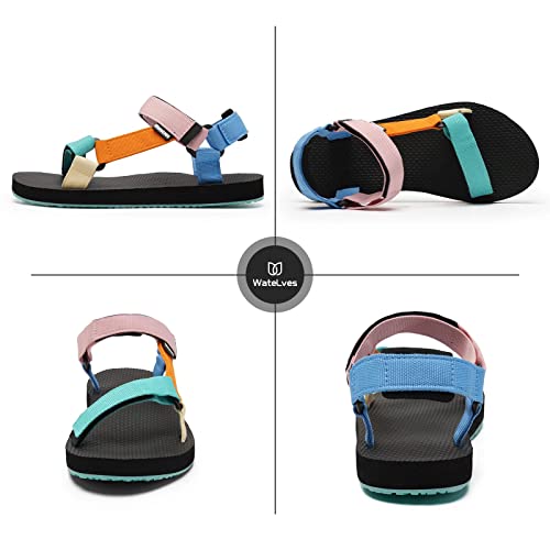 WateLves Womens-Sport-Sandals Hiking Sandals with-Arch-Support Webbing-Outdoor-Beach-Water-Sandals for Travel-Walking-Trek...